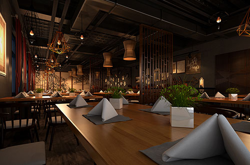 金山简约大气中式风格餐厅设计装修效果图