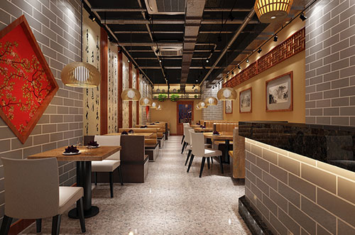 金山传统中式餐厅餐馆装修设计效果图