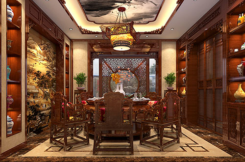 金山温馨雅致的古典中式家庭装修设计效果图